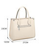 Immagine di RIFLE - Borsa due manici beige con tasca posteriore e strass, tracolla removibile