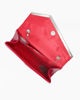 Immagine di MISS GLOBO - Pochette rossa effetto vernice con patta obliqua e finitura in metallo