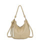 Immagine di ENRICO COVERI - Borsa a spalla taupe con manico intrecciato e pennacchio a frange removibile