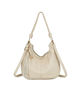 Immagine di ENRICO COVERI - Borsa a spalla beige con manico intrecciato e pennacchio a frange removibile