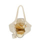 Immagine di ENRICO COVERI - Borsa a spalla beige con manico intrecciato e pennacchio a frange removibile