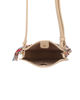 Immagine di ENRICO COVERI - Borsa a spalla taupe con logo frontale e manico a catena con foulard, tracolla removibile