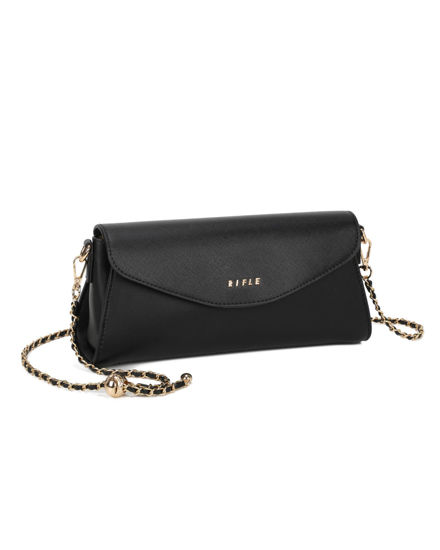 Immagine di RIFLE - Borsa baguette nera con patta