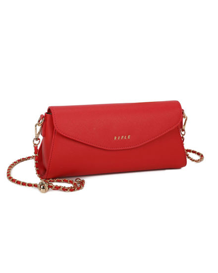 Immagine di RIFLE - Borsa baguette rossa con patta