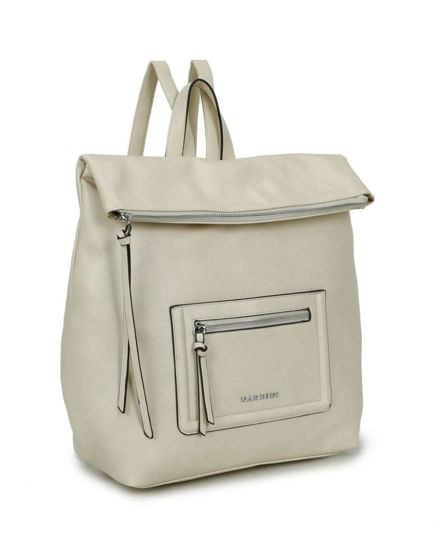 Immagine di NARDINI - Zaino beige con doppia tasca frontale e patta con zip