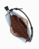 Immagine di RIFLE - Borsa mezzaluna blu jeans con borchie, catenina removibile