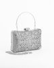 Immagine di DIVAS - Clutch trasparente con strass argento, tracolla e manico removibili