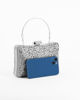 Immagine di DIVAS - Clutch trasparente con strass argento, tracolla e manico removibili