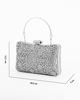 Immagine di DIVAS - Clutch trasparente con strass argento, tracolla e manico removibili