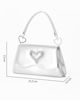 Immagine di MISS GLOBO - Pochette argento con patta effetto onda e dettaglio cuore in strass