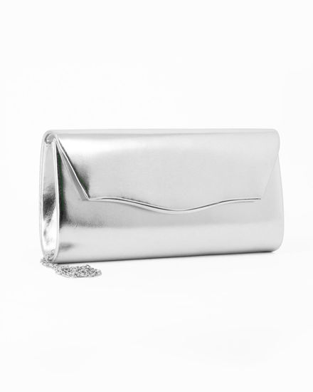 Immagine di MIS GLOBO - Pochette argento con patta effetto onda