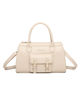 Immagine di ENRICO COVERI Borsa a due manici beige con tasca frontale e posteriore, tracolla removibile
