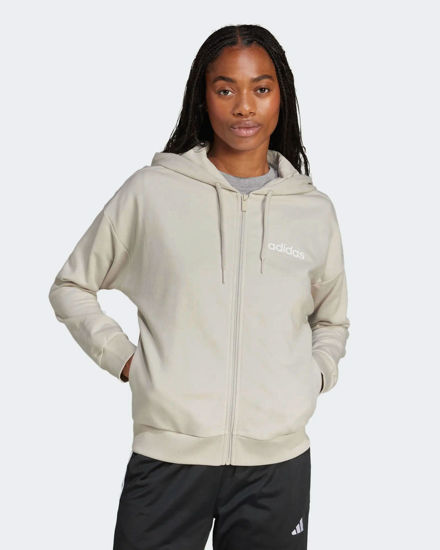 Immagine di ADIDAS - FELPA CON CAPPUCCIO LIN FT FZ HD BEIGE DA DONNA - JC8265