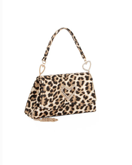 Immagine di MISS GLOBO - Pochette maculata con patta e dettaglio cuore in strass