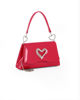 Immagine di MISS GLOBO - Pochette rossa effetto vernice con patta e dettaglio cuore in strass