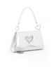 Immagine di MISS GLOBO - Pochette bianca effetto vernice con patta e dettaglio cuore in strass