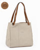 Immagine di DIVAS - Borsa shopping taupe tre scomparti VERA PELLE - MADE IN ITALY