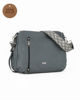 Immagine di DIVAS - Borsa grigia a spalla con tasca frontale VERA PELLE - MADE IN ITALY