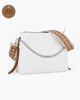 Immagine di DIVAS - Borsa sacca bianca in VERA PELLE con tracolla nastro - MADE IN ITALY