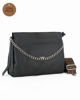 Immagine di DIVAS - Borsa sacca nera in VERA PELLE con tracolla nastro - MADE IN ITALY