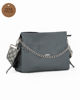 Immagine di DIVAS - Borsa sacca grigia in VERA PELLE con tracolla nastro - MADE IN ITALY
