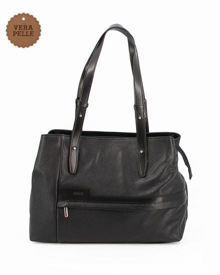 Immagine di Divas- Shopping in VERA PELLE con zip orizzontale frontale, MADE IN ITALY