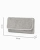 Immagine di DIVAS - Pochette argento tutta strass con patta, tracolla removibile