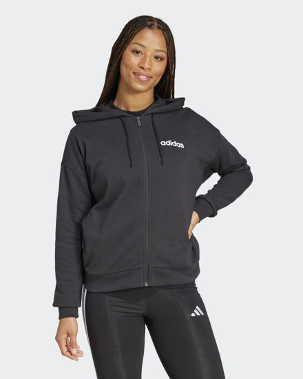 Immagine di ADIDAS - FELPA CON CAPPUCCIO LIN FT FZ HD NERO - JC8274