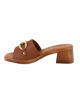 Immagine di LA MOVIDA - Ciabatta cuoio in VERA PELLE con morsetto, tacco 5CM - MADE IN ITALY