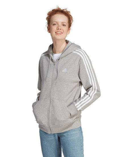 Immagine di ADIDAS - FELPA CON CAPPUCCIO GRIGIA 3S FT FZ R HD DA DONNA - IK8393