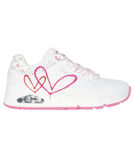 Immagine di SKECHERS - UNO - TWIN HEARTS - Skechers bianca con dettaglio cuori