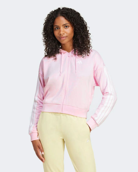 Immagine di ADIDAS - FELPA CON CAPPUCCIO ROSA 3S FT FZ HD DA DONNA - IS6998