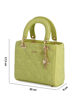 Immagine di NARDINI - Borsa piccola pistacchio due manici effetto vernice trapuntata con cuori e ciondoli, tracolla removibile