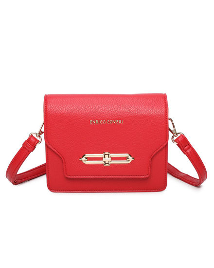 Immagine di ENRICO COVERI - Minibag rossa con patta e chiusura a girello, tracolla removibile