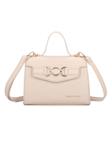 Immagine di ENRICO COVERI - Minibag beige con patta e tracolla removibile