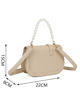 Immagine di ENRICO COVERI - Minibag beige con manico in perle e patta con bordo ondulato, tracolla removibile