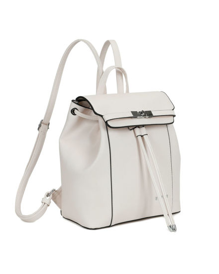 Immagine di RIFLE - Zaino beige con coulisse e cinturini con chiusura a girello sulla patta