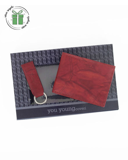 Immagine di YOU YOUNG COVERI -  Set regalo composto da portafoglio e portachiavi mattone in VERA PELLE