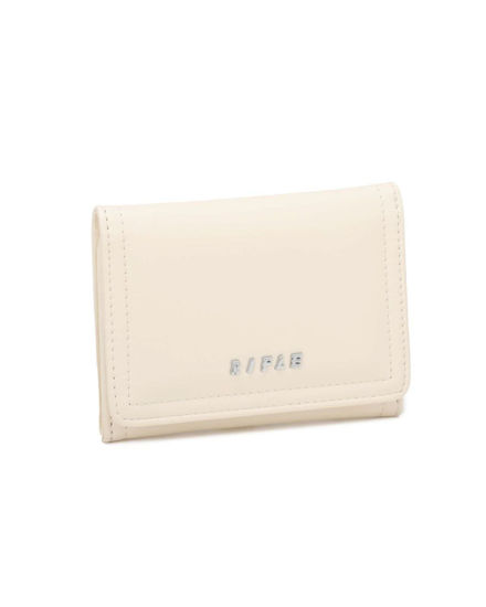 Immagine di RIFLE - Portafoglio beige con patta e taschino posteriore con chiusura a zip