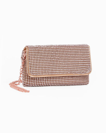 Immagine di DIVAS - Borsa da sera oro rosa tutta strass