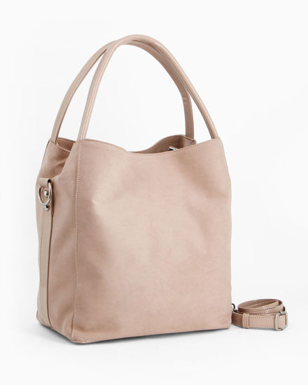 Immagine di TATOO - Borsa in camoscio nude con 5 scomparti - MADE IN ITALY
