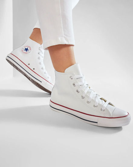 Immagine di CONVERSE SCARPA BIANCA ALL STAR HIGH LEATHER CORE - 132169C
