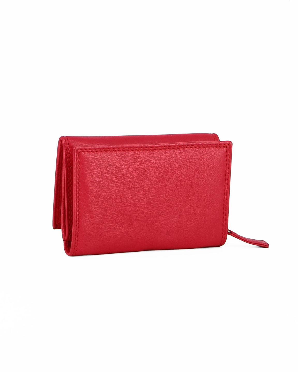 BRANCO Portamonete Rotondo In Pelle Rossa - Mini Portafoglio Con Cerniera, Diametro 6.5 Cm, Regalo Ideale - 5