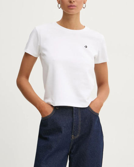 Immagine di CONVERSE T-SHIRT BIANCA DA DONNA IN JERSEY , BIANCA -10027252