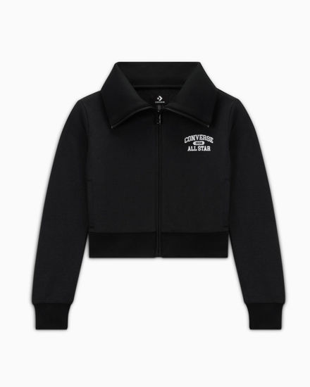 Immagine di CONVERSE  FELPA CROPPED FULL ZIP NERA DA DONNA  10026778