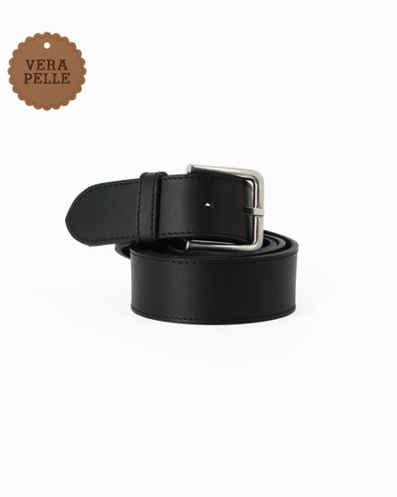 Immagine di ON SPIRIT - Cinta nera in VERA PELLE - MADE IN ITALY
