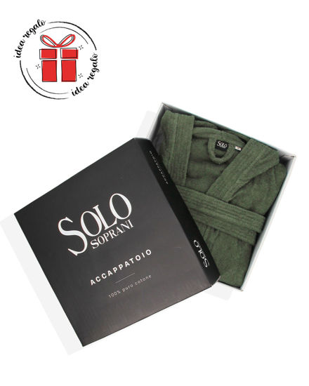 Immagine di SOLO SOPRANI - Accappatoio unisex con cappuccio verde