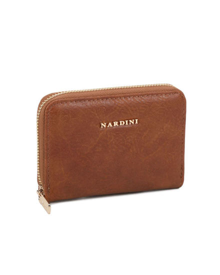 Immagine di NARDINI - Portacarte marrone con chiusura a zip