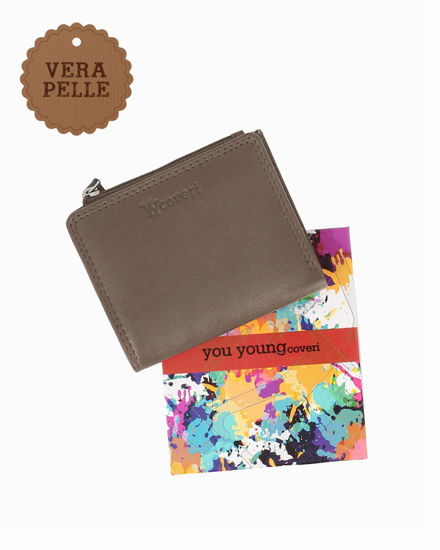Immagine di YOU YOUNG COVERI - Portafoglio taupe in VERA PELLE da donna