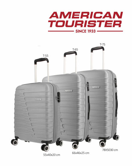 Immagine di AMERICAN TOURISTER - TROLLEY ARGENTO IN ABS 4 RUOTE CON COMBINAZIONE TSA
